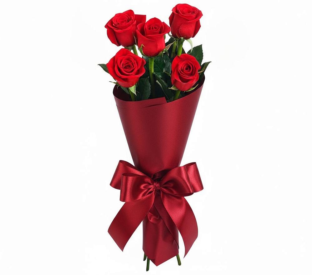 Букет 5 Красных роз Эдлесс Лав в Орджоникидзевском