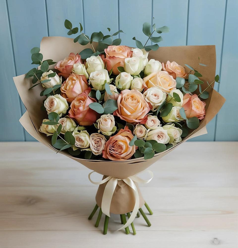 Букет цветов из: Альстромерии и Розы в Орджоникидзевском