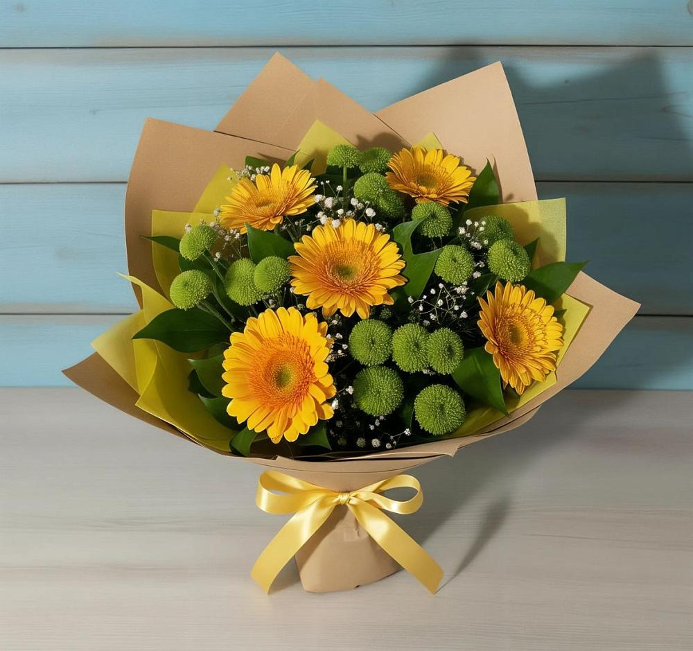 Букет цветов из: Герберы и Хризантемы в Орджоникидзевском