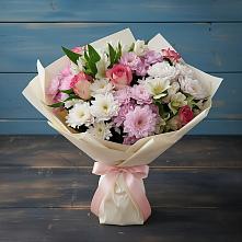 Букет цветов из:  Хризантемы, Альстромерии и Розы в Орджоникидзевском