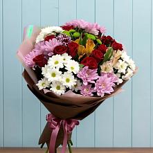 Букет цветов из:  Розы, Хризантемы и Альстромерии в Орджоникидзевском